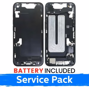 Ekrano rėmas / Vidinis korpusas skirtas Apple iPhone 16e korpusas + baterija / Black / (Service Pack)