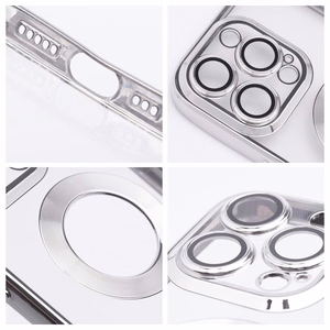 Чехол для iPhone 16 PLUS Glam серебряный