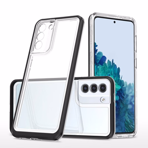 Skaidrus 3in1 dėklas Samsung Galaxy S22 + (S22 Plus) rėmelio gelis juodas