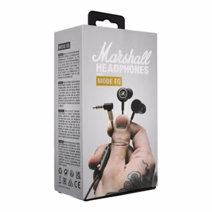 Juodos ir aukso spalvų laidinės į ausis įdedamos ausinės su 3,5 mm jungtimi Marshall EQ