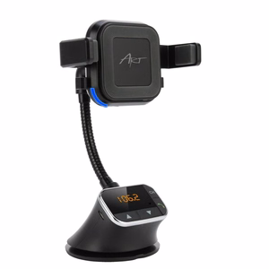 Universalus automobilinis laikiklis 4w1 (laisvų rankų įranga, Belaidis įkroviklis/belaidė 10W, transmiter FM) MP3TR FM-09BT