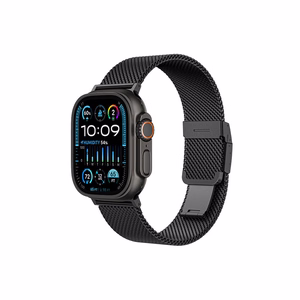 AmazingThing Titan Premium metalinis dirželis, skirtas Apple Watch 38/40/41/42/44/45/46/49mm, juodas