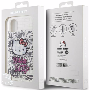 Hello Kitty IML Kitty ant plytų grafiti dėklas iPhone 11 / Xr - balta