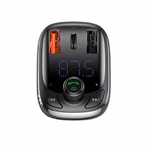 Car charger + FM transmiter BASEUS (S-13) (2xUSB;1xUSB-C) black