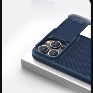 Nillkin Textured S Case iPhone 14 Pro Max бронированный чехол с защитой камеры синий