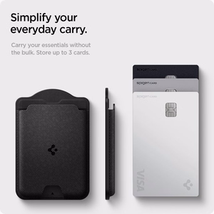 Spigen Urban Fit magnetinis „MagSafe“ kortelių dėklas telefonui – juodas
