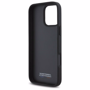 BMW M perforuota trispalvė linija iPhone 16 Pro dėklas - tamsiai pilkas