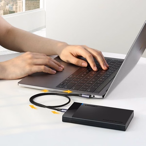 Ugreen US255 50125 кабель USB-C (прямой) / USB-C (угловой) PD QC 60W 3A 2м — серый