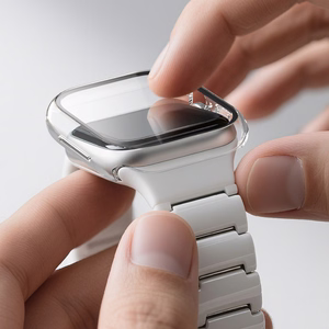 AmazingThing Radix grūdintas stiklas su dėklu Apple Watch Series 11 42mm - Skaidrus