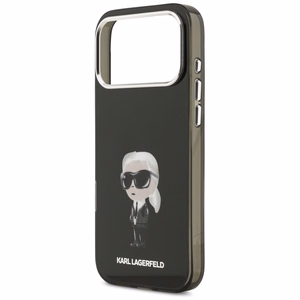 Karl Lagerfeld IML akvarelės Karl ir logotipo magnetinis dėklas telefonui iPhone 17 Pro Max - juodas