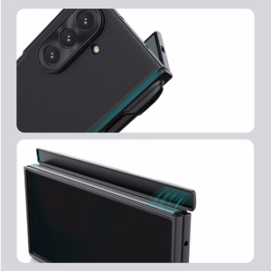 Nillkin Super Frosted Shield Fold Magnetinis dėklas Samsung Galaxy Z Fold 7, MagSafe suderinamas, su S Pen Space - juodas