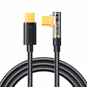 USB kabelis Joyroom angled (S-CC100A6) "USB-C (Type-C) to USB-C (Type-C)" (100W 1.2m) juodas