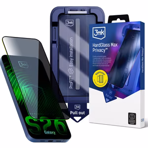 9H grūdintas stiklas su 3mk HardGlass Max privatumo filtru Samsung Galaxy S26