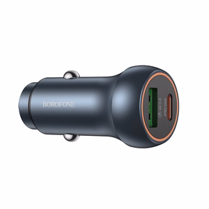 "Borofone" automobilinis įkroviklis BZ32B Fresh - USB + C tipo - QC 3.0 PD 48W pilka