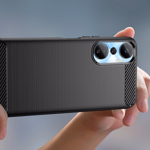 Carbon Case чехол для Infinix Hot 20 гибкая силиконовая карбоновая крышка чёрный