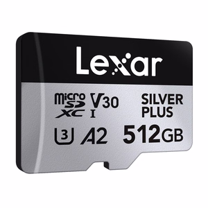 „Lexar High-Performance Silver Plus“ microSDXC atminties kortelė, 512 GB + adapteris