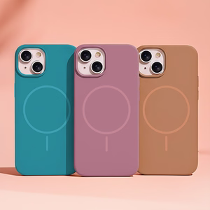 Silicone Thin Mag dėklas iPhone 12 / 12 Pro 6,1" karamelė