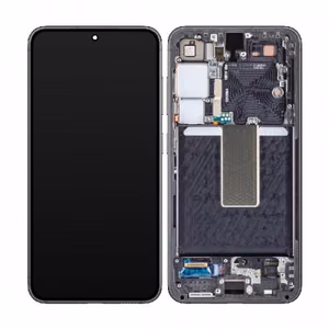 LCD Display Compatible With Samsung S911 S23 with Frame / Phantom Black (Graphite) / HQ