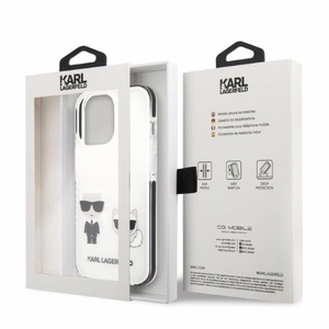 Karl Lagerfeld KLHCP13LTPEKCW iPhone 13 Pro / 13 6.1" kietas dėklas baltas/baltas Karl&Choupette