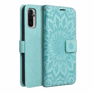 MEZZO knygos tipo dėklas telefonui XIAOMI Redmi Note 10 5G / Poco M3 Pro / Poco M3 Pro 5G su mandala, žalias