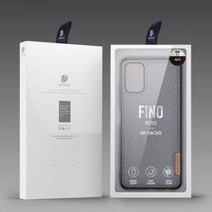 Dux Ducis Fino dėklas telefonui padengtas nailono medžiaga Samsung Galaxy A03s pilkas