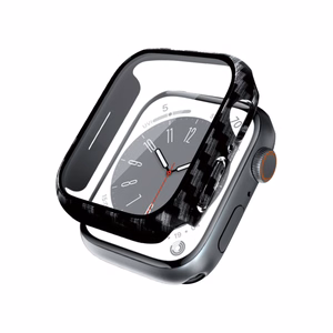 Защитный чехол Crong Hybrid Watch Case со встроенным стеклом для Apple Watch 41 мм, с рисунком под карбон