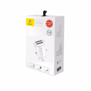 Автомобильное зарядное устройство Baseus Grain 2x USB 3,1A белое