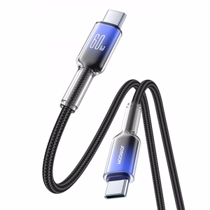 Кабель Joyroom S-A42 Crystal-Clear Series 60W USB-C - USB-C 1,2 м - чёрный