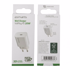 Сетевое зарядное устройство (без кабеля) VoltPlug PD 20W, белый