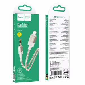 Cable AUX Jack 3,5 mm (male) to Lightning (male) Hoco 1 m UPA32A gold