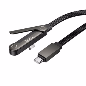 Кабель с креплением USB C на USB C PD 60W Hoco 1,2 m U150 Exquisite черный