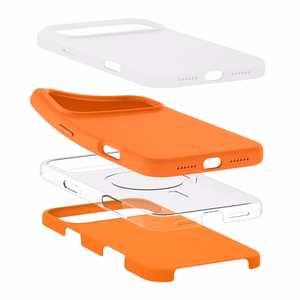 Spigen Silikoninis Fit Mag MagSafe Dėklas for iPhone 17 Pro Max - oranžinis