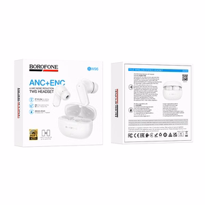 Belaidės ausinės Borofone BW96 ANC+ENC baltos