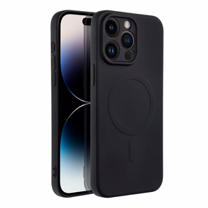 Dėklas Silicone Mag Cover (MagSafe) skirtas iPhone 14 Pro Max juodas
