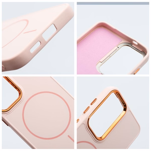Чехол для Samsung S26 ULTRA Frame Mag Cover совместимый с MagSafe пудрово-розовый