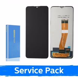 LCD ekranas suderinamas su Samsung A037F A03s non-EU juodas (Service Pack / Aftermarket)(NF versija)