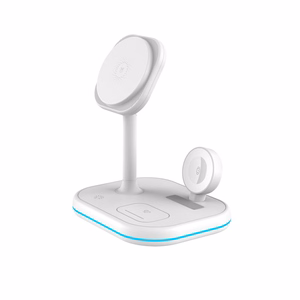 Tech-Protect QI15W-A27 3 в 1 индуктивное зарядное устройство с подставкой MagSafe для смартфона Apple Watch AirPods - белый