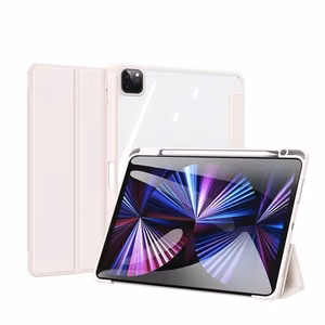 Dux Ducis Toby šarvuotas atverčiamas išmanusis dėklas iPad Air 2020/2022 su Apple Pencil laikikliu rožinis