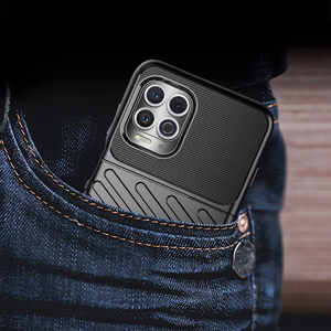 Thunder dėklas lankstus tvirtas apsauginis dangtelis TPU dėklas Motorola Moto G100 / Edge S juodas