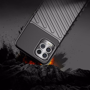 Thunder dėklas lankstus tvirtas apsauginis dangtelis TPU dėklas Motorola Moto G100 / Edge S juodas