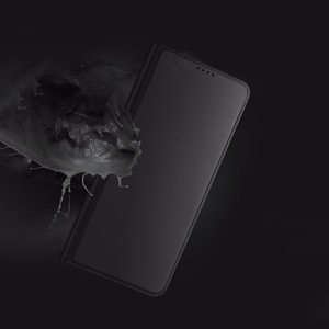 Dux Ducis Skin Pro dėklas Honor Magic5 Flip kortelių piniginė stovas juoda