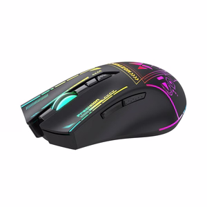 "Wozinsky WMGB-3200" belaidė optinė žaidimų pelė su įmontuotu įkraunamu akumuliatoriumi 3200 DPI su RGB apšvietimu - juoda