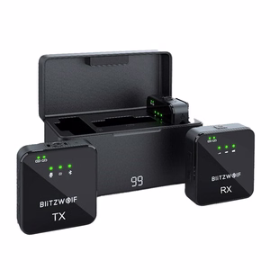 BlitzWolf BW-SX63 belaidis mikrofonas 1000mAh (juodas)