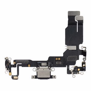 Originalus iš donorinio įrenginio išimtas „iPhone 15“ USB įkrovimo lizdo šleifas – juodas