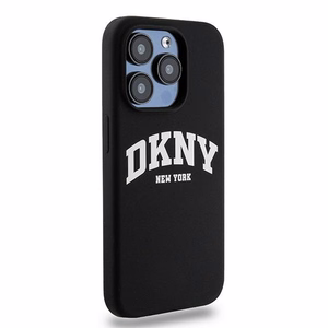 DKNY Skystas silikoninis baltas spausdintas logotipas magnetinis dėklas telefonui iPhone 14 Pro - juodas