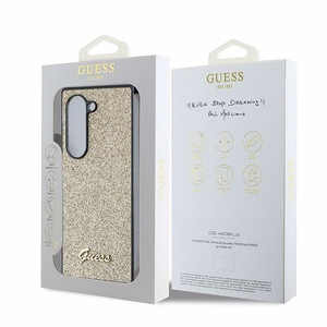 Guess 4G Blizgus Užrašas Dėklas telefonui Samsung Galaxy Z Fold 6 - Auksinė