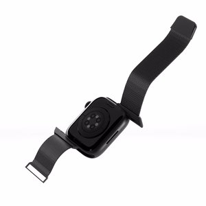 Puro „MILANESE“ dirželis Apple Watch 42 / 44 / 45 / 49 mm – juodos spalvos
