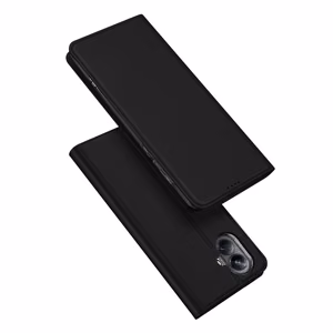 Dux Ducis Skin Pro dėklas Realme 10 Pro+ lankstus dangtelis kortų piniginė stovas - juodas