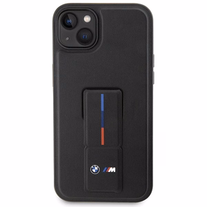 BMW Grip Stand Hot Stamp deklas, skirtas iPhone 14 Plus / 15 Plus - Juodas