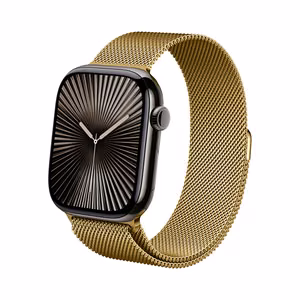 Crong Milano Steel stainless-steel strap for Apple Watch 44 / 45 / 46 / 49 mm, gold